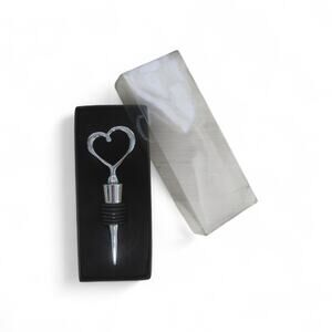 Kate Aspen Heart Shape Silver Tone Wine Bottle Stopper